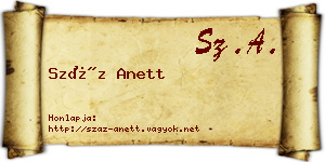 Száz Anett névjegykártya